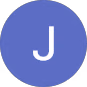 Blue circle with a white letter J in the center, resembling a profile icon.